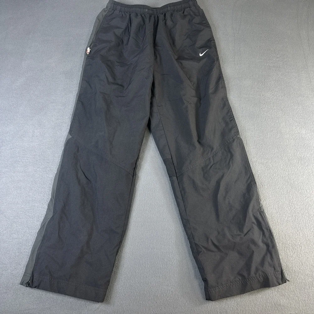 90s Vintage Nike Size L NME Black Windbreaker Pants - Gorpcore Mesh Straight